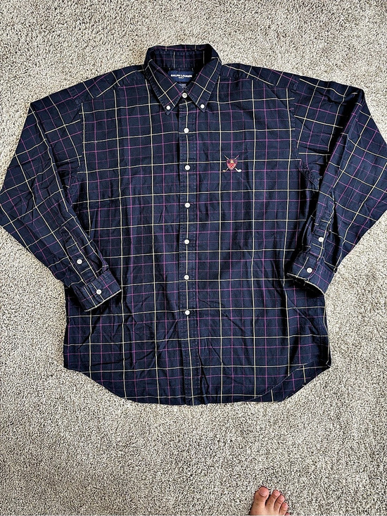 Ralph Lauren Other - Ralph Lauren RLX Golf Plaid Cotton Shirt Size Large